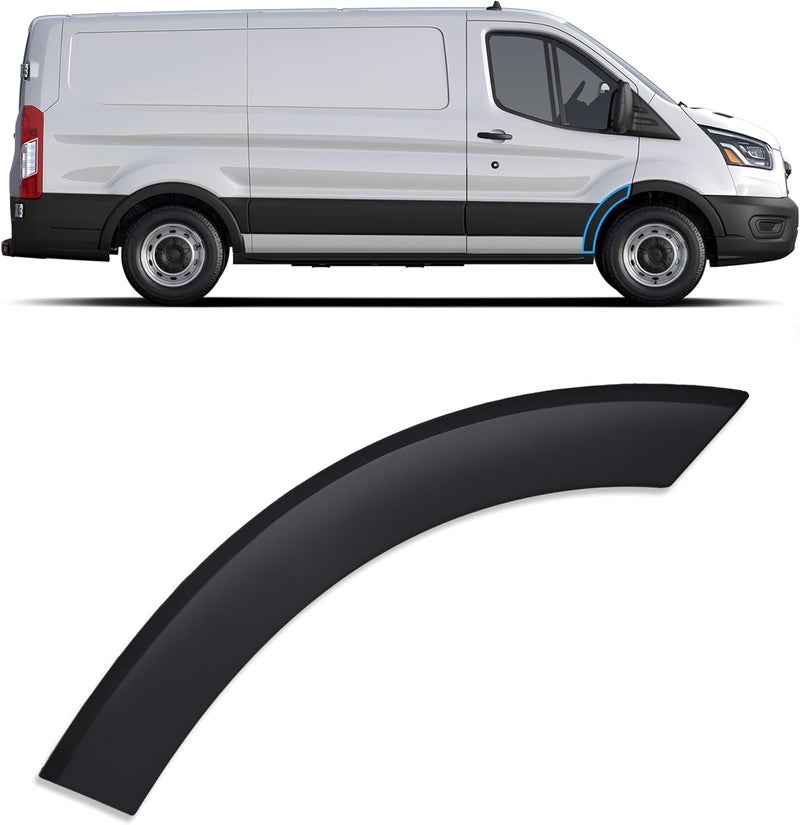 YUWUTF Front Right Door Fender Flare Molding Trim Wheel Arch Molding Compatible with 2015-2023 Ford Transit 150 250 350 350HD Rear Part - Image 1